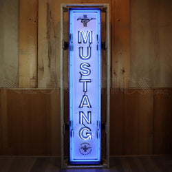 MUSTANG VERTICAL NEON SIGN IN STEEL CAN